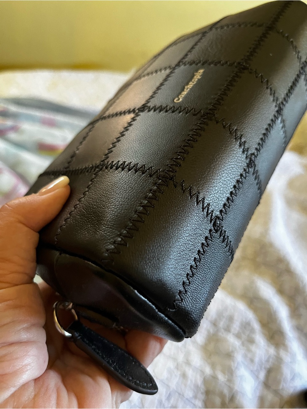 Coachtopia Alter Ego Black Leather Cosmetic Bag - Picture 4 of 16